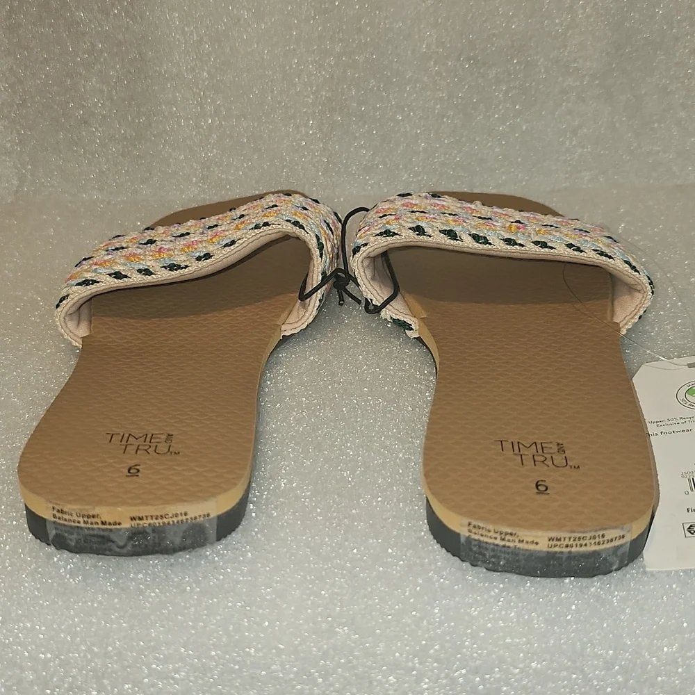 Time and Tru Women's Size 6 Woven Slide New